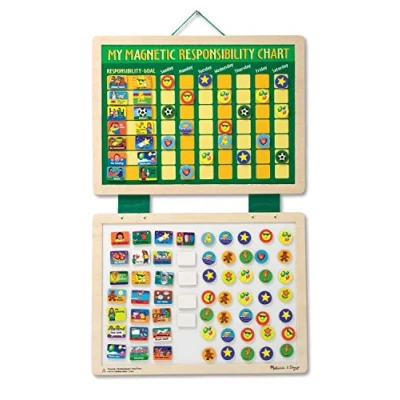 Bild av Melissa &amp; Doug Min magnetiska ansvarstavla , Utvecklingsleksak Kognitiva färdigheter 4+ Present till flicka eller pojke