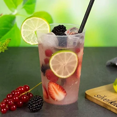 Bild av 25 x dryckeskoppar 300 ml transparent glasklar Tillverkad av PP i Tyskland plast cocktailmugg återanvändbara brytbara muggar grillsäker catering