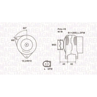Bild av MAGNETI MARELLI 063731746010 Alternateur 14V 140A AUDI: A4 B7 Avant, B6 Berline, VOLKSWAGEN: Passat B5 GP Break