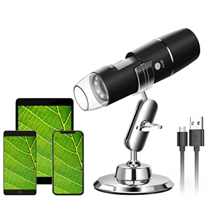 Bild av Digitalt Usb mikroskop, 720p Wifi Bärbart Endoskop 50x 1000x Med 8 Led Endoskop, Metallstativ För Android Ios Iphone Ipad
