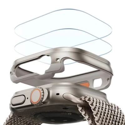 Bild av ESR Apple Watch Ultra 2/1 fodral med 49 mm skärmskydd (2024/2023/2022), militärskydd, aluminiumlegering 2 glasskydd, håll dig original, armoritserien, titan