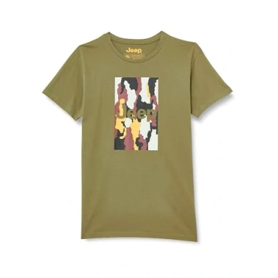 Bild av JEEP O102905 E100 J T shirt Herr tryck stor bakgrund bark kamouflage J23W olivgrön XXL, Olive Green, XXL