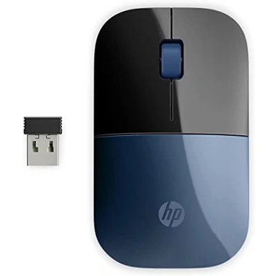 Bild av HP Z3700 trådlös mus, blå, smal, kompatibilitet med flera operativsystem och enheter, 2,4 GHZ anslutning, multiteknik, blå LED 1200 dpi optisk sensor, upp till 16 månaders batteritid