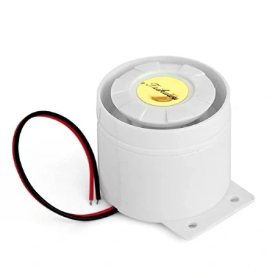 Bild av Trådbunden minisiren för hem kontor butik garage säkerhetslarmsystemsats, varningslarm horn siren 120 db 12 V/13 cm (vit)