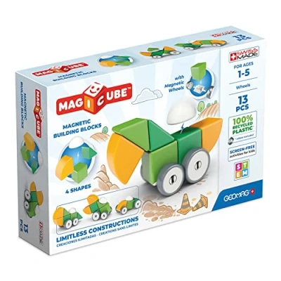 Bild av Geomag 202BLME Magnetic dice for Children, Green Yellow, 13 Pieces