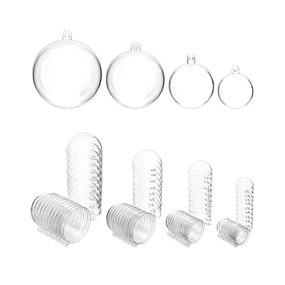 Bild av QWORK® 40 stycken plastkulor transparent, Ø 3 cm, 4 5 6 cm julgranskulor, för fyllning