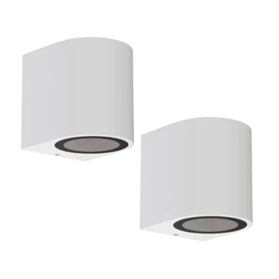 Bild av ledscom.de 2 x ALSE vägglampa för utomhusbruk, IP54, downlight, matt vit, rund, 1x GU10 max. 35W