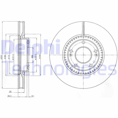 Bild av Bromsskiva DELPHI BG4251C