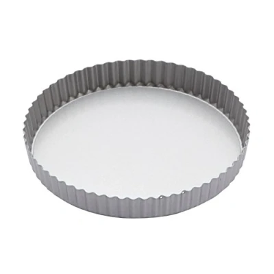 Bild av KitchenCraft Pajform med Löstagbar Botten, Non Stick, Silverfärgad, 24,5 cm x 3,5 cm, KC2BK17