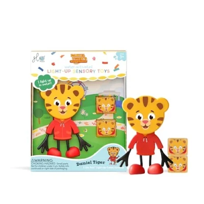 Bild av Glo Pals Pals, Tigger Daniel badfigur med två självlysande sensoriska kuber