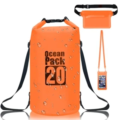 Bild av Gucass Dry Bag vattentät väska 20 l, apelsin, 20L, Torrväska packpåse