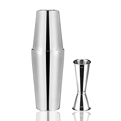 Bild av Anfly shaker Boston 750 ml 600 rostfritt stål cocktail doseringsglas 60 30 interna mätlinjer, tenn på japansk stil jiggerkit