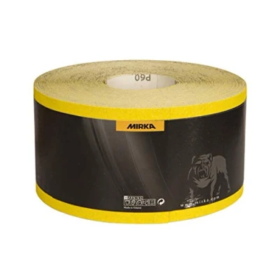 Bild av Mirka Yellow Slippapper Sliprulle / 115mm x 50m P180 Slipning av lövträ, barrträ, färg, fyllmedel, plast 1 rulle