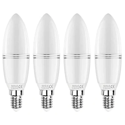 Bild av SAUGLAE E14 LED glödlampor 12 W, 100 W ekvivalent, 3 000 K varm vit, icke dimbar, 1 380 lm, liten Edison skruv glödlampor, 4 pack