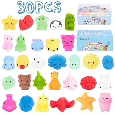 Bild av Nuseya Mochi squishy Toys 30 st inte dubbletter Kawaii bulk fidgetleksaker för festgåva, jul, födelsedagspresent barn, flicka, pojke, alla hjärtans dag, påskklassrum, belöningar