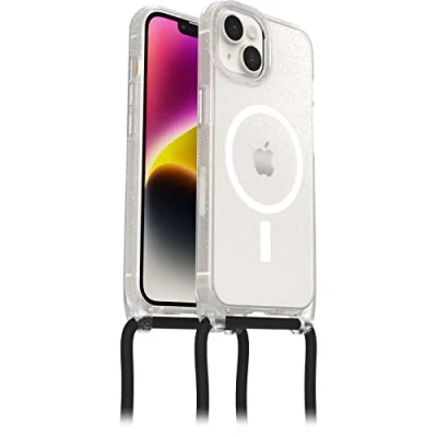 Bild av OtterBox React Necklace Case med MagSafe för iPhone 14, ultratunnt, skyddande skal justerbart och avtagtart halsband, testad till militärstandard, Stardust