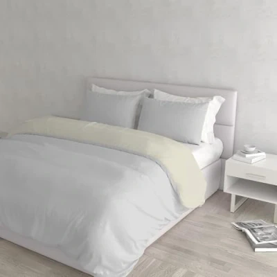 Bild av Italian Bed Linen Parure Täcka Natural Färg, Ljusgrå/grädde, Dubbelrum