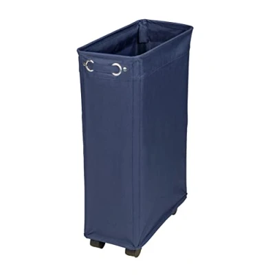Bild av WENKO Corno Navy, tvättkorg, 43 l, polyester, mörkblå, 28,5 x 60 40 cm