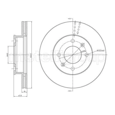 Bild av METELLI 23 0626 Disque de frein 241,0 19,0 4 62,2 ventilé HYUNDAI: Getz