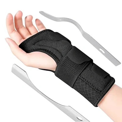 Bild av MILAIUN handledsstöd med metallskena stabilisator justerbar dag natt handledsbandage för män kvinnor handled bandage tendinit artrit (S/M, vänster hand)
