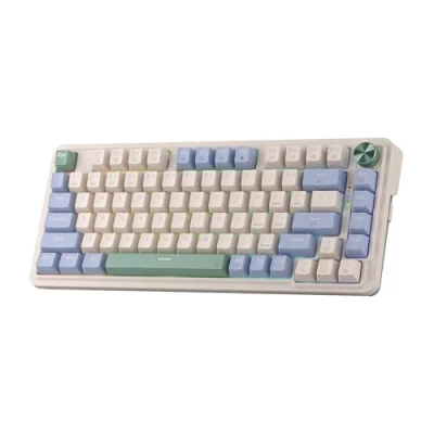 Bild av Redragon K673 PRO 75 % trådlös packning RGB speltangentbord, 3 lägen 81 tangenter kompakt mekaniskt tangentbord med hot swap uttag, dedikerad knoppkontroll och ljudabsorberande dynor, linjär röd