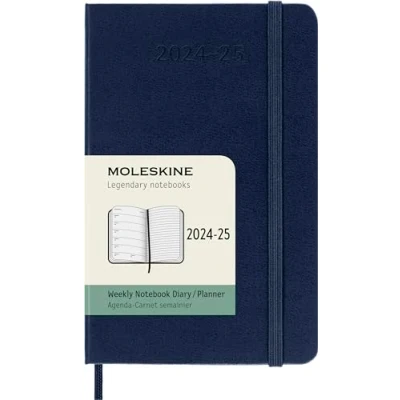 Bild av Moleskine 18 Monate Wochen Notizkalender 2024/2025, P/A6, 1 Wo = Seite, Rechts linierte Fester Einband, Saphir