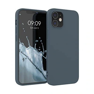Bild av kwmobile Fodral kompatibelt med Apple iPhone 12/12 Pro mjukt silikonfodral mörk skiffer