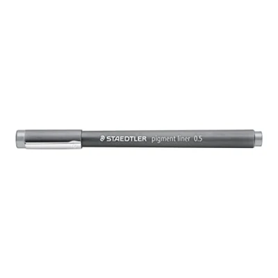 Bild av STAEDTLER Fineliner pigment liner, Farbe Grau, 0.5 mm Strichbreite, hohe Qualität, Pigmenttinte, dokumentenecht, lichtbeständig, 308 05 82