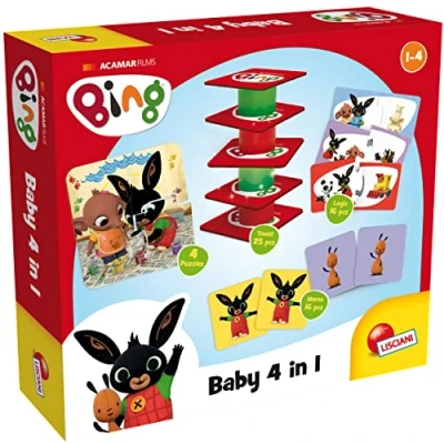 Bild av LISCIANI BING BABY 4 IN 1 Pedagogiskt spel För barn Pussel, memo och formspel Utveckling av logik minne i åldern 2 till 5 år Lekfullt lärande Hög kvalitet