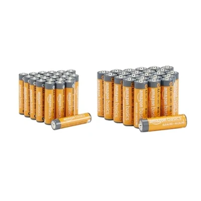 Bild av Amazon Basics Högpresterande alkaliska AAA och AA batterier, värdepaket, 24 dubbla batterier trippla kombinationspaket: + AAA, 48 pack