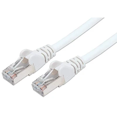 Bild av PremiumCord nätverkskabel, Ethernet, LAN &amp; Patch kabel CAT6a, 10 Gbit/s, S/FTP PIMF skärm, AWG 26/7, 100% Cu, snabb flexibel och robust RJ45 kabel, vit, 7 m