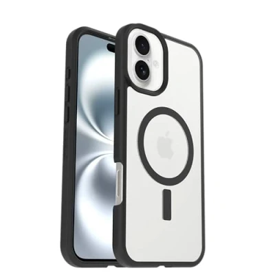 Bild av OtterBox React MagSafe Apple iPhone 16 Plus Black Crystal clear/black