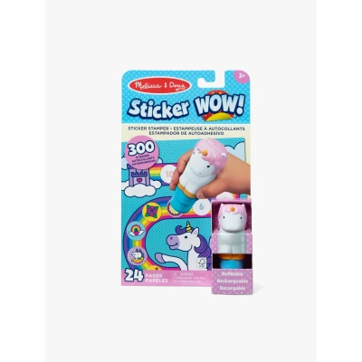 Bild av Melissa &amp; Doug Sticker WOW!™ Klistermärkesstämpel och 24 sidig aktivitetsdyna, 300 klistermärken, konst hantverk fidgetleksak, samlarkaraktär, enhörning kreativ lek reseleksak för flickor