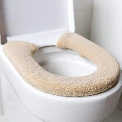 Bild av Baffect Tjockt toalettsitsskydd kuddar antibakteriella lyxiga toaletter varma toalettsitsöverdrag varm toalettsits matta supervarm universell (beige)