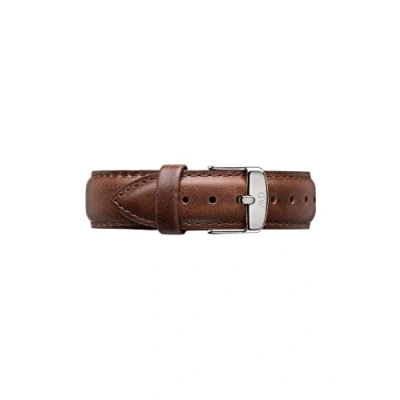 Bild av Daniel Wellington Klassisk Bristol, brun/silver klockrem, 20 mm, läder, för män, Brun, armband