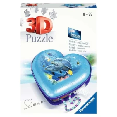 Bild av Ravensburger 3D pussel 11172 hjärtlåda undervattensvärld 54 delar förvaringslåda för vuxna och barn från 8 år