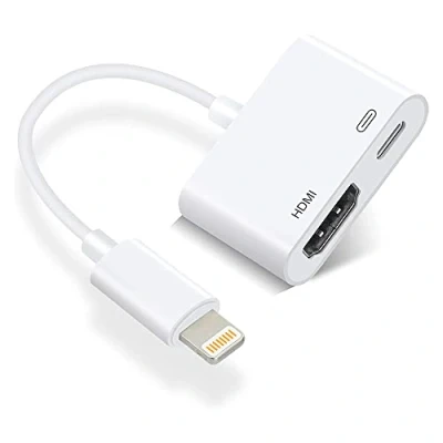 Bild av [Apple MFi certifierad] HDMI Lightning adapter, Digital AV synkroniserad skärm, kabel, omvandlare, kompatibel med iPhone 14/13/12/11/XS/XR/X/8, iPad HDTV/bildskärm/projector