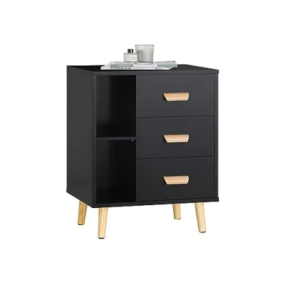 Bild av SoBuy Nattduksbord med 3 lådor Soffbord Sidobord Sängbord FBT95 SCH
