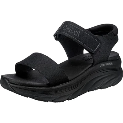 Bild av Skechers kvinnors D&#039;lux Walker New Block Sport Sandal, Svart n¨t, 35 EU