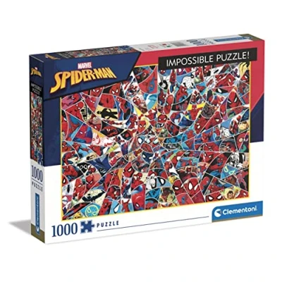 Bild av Clementoni Adult Puzzle 39657 Pussel 1000 Impossible Marvel Spindelman, 14 99 år, för vuxna, flerfärgad