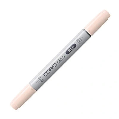 Bild av COPIC Ciao märkpenna typ R 00, rosa vit, mångsidig layoutmärkpenna med en medelbred och penselspets