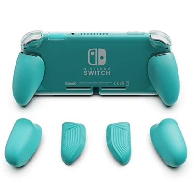 Bild av Skull &amp; Co. GripCase Lite: A Comfortable Protective Case with Replaceable Grips [to fit All Hands Sizes] for Nintendo Switch Lite [No Carrying Case] Turquoise