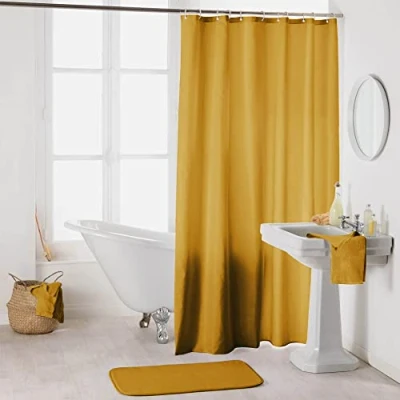 Bild av douceur d&#039;intérieur, Duschdraperi med krokar (180 x 200 cm) Essencia Ocre, polyester