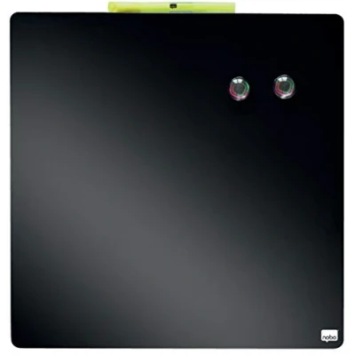 Bild av Nobo fyrkantig magnetisk mini whiteboard, ramlös, torrtorkbar, lätt att rengöra, väggmontering, hem/kontor, 360 x mm, svart, 1903774