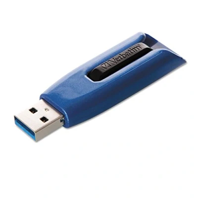 Bild av Verbatim Store &#039;n&#039; Go V3 Max USB enhet 128 GB Snabb lagring med 3.0, upp till 300 Mbit/s överföringshastighet, glidmekanism, blå