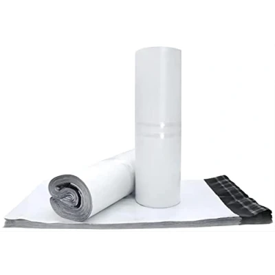 Bild av Sipobuy 100 st postpåsar, PE material tätningspaket förpackning porto, kuvert, brevpapper, vattentäta och fuktsäkra (vit, 25 x 35 cm / 10 14 tum)
