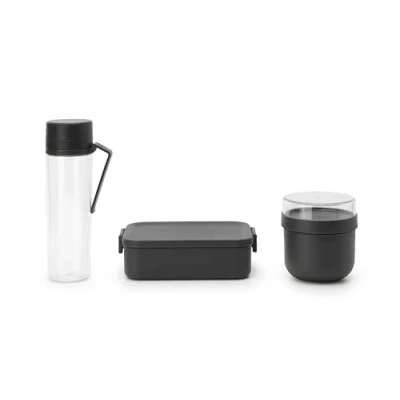 Bild av Brabantia Make &amp; Take Lunchlåda, Stor, Plast, Break Set (2 Stycken), Dark Grey
