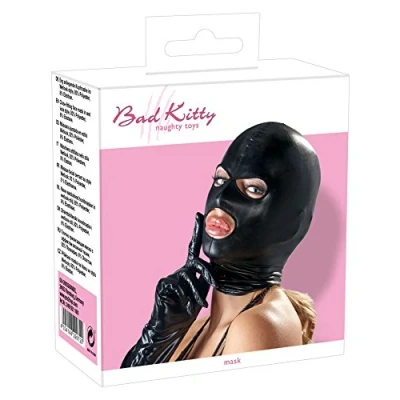 Bild av Bad Kitty Shiny Black Wetlook mask BDSM