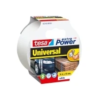 Bild av tesa extra Power Universal silvertejp tejp med starkt grepp mångsidig för reparationer, montering, tätning mera vit 1 rulle 10 m x 50 mm