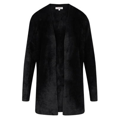Bild av Morgan Lång fluffig stickad väst, svart, XL